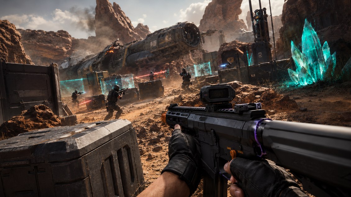 Competitive action zone gameplay