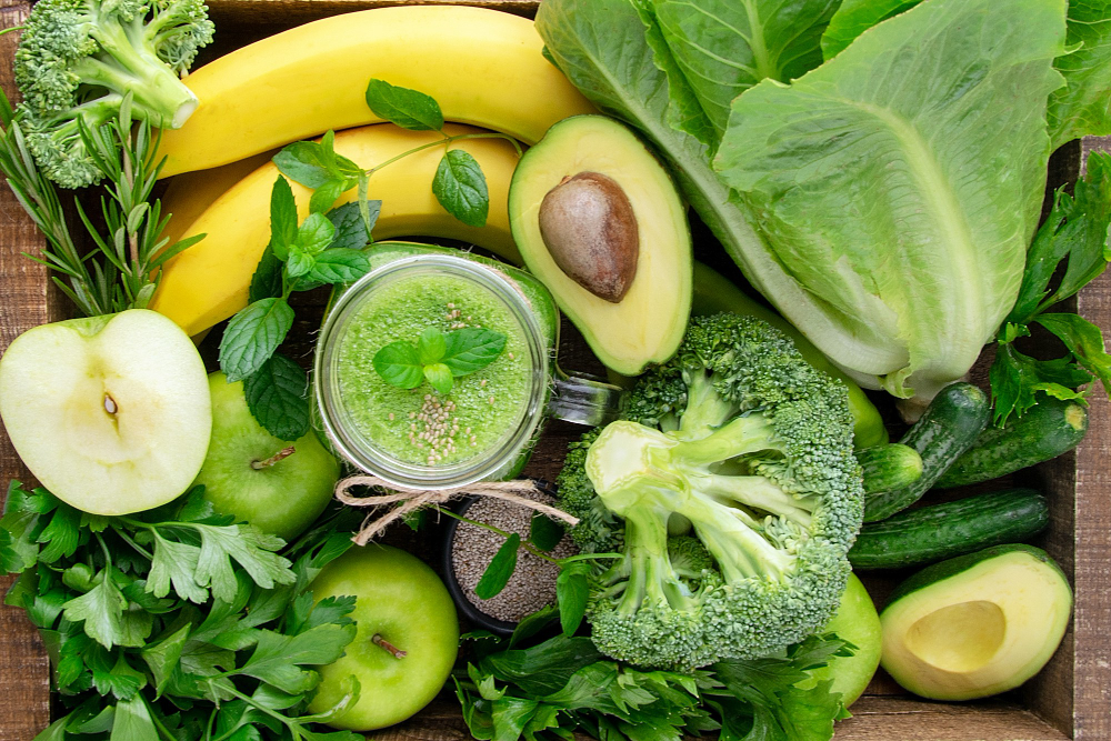 Image of green fruits and vegetables